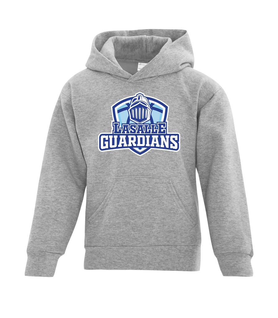 Lasalle Guardians Youth Cotton Pull Over Hooded Sweatshirt with Printed Logo