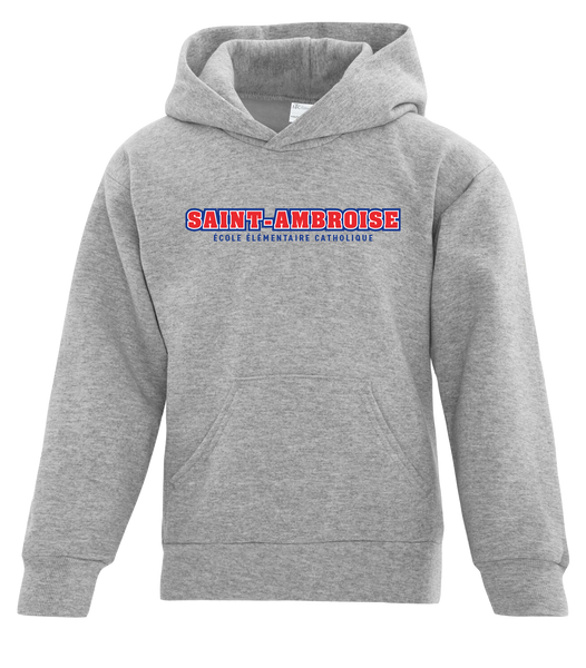 Saint Ambroise Youth Cotton Pull Over Hooded Sweatshirt with Printed Logo