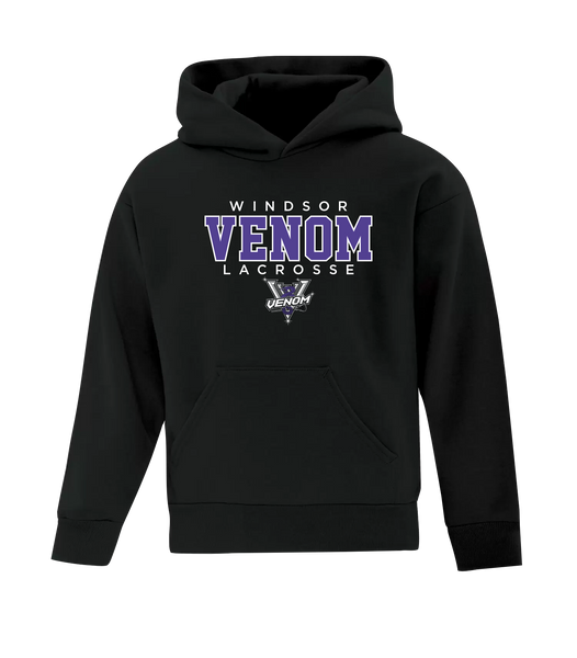 Windsor Venom Lacrosse Youth Cotton Pull Over Hooded Sweatshirt with Printed Logo