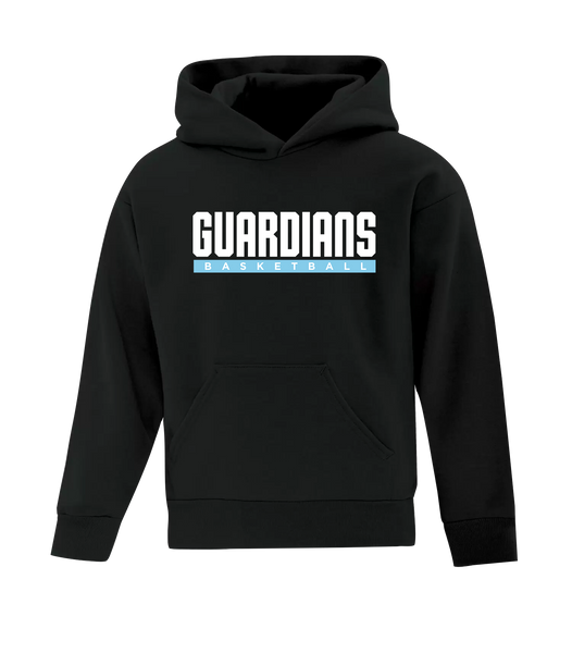 Guardians Basketball Block Letters Youth Cotton Pull Over Hooded Sweatshirt with Printed Logo
