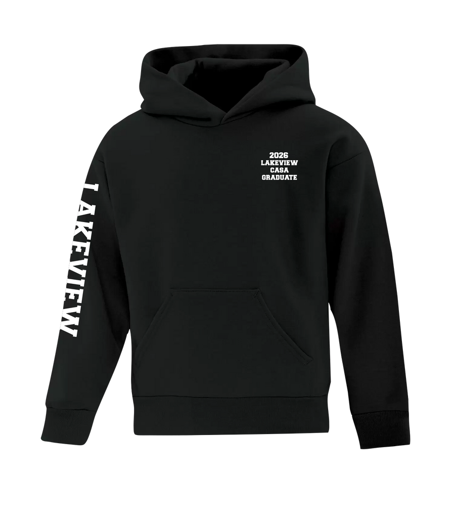 Lakeview Grad 2026 Youth Cotton Pull Over Hooded Sweatshirt with Printed Logo