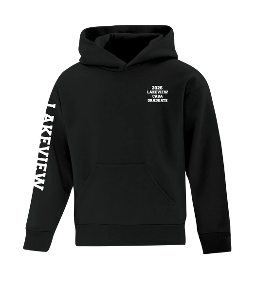 Lakeview Grad 2026 Youth Cotton Pull Over Hooded Sweatshirt with Printed Logo
