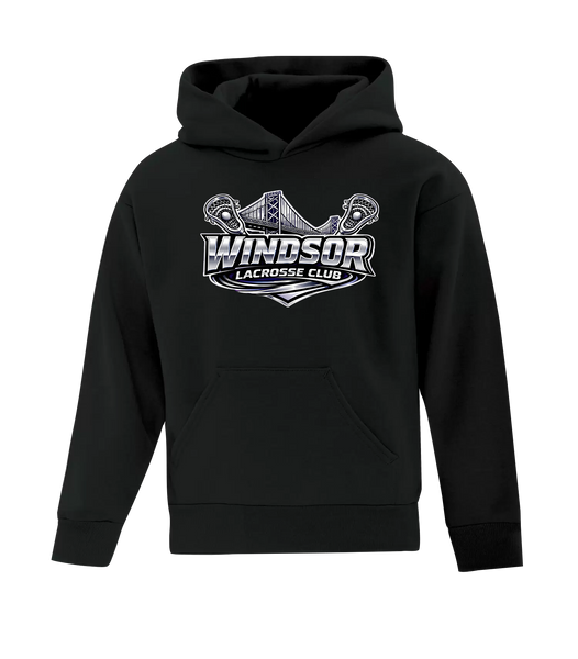 Windsor Lacrosse Club Youth Cotton Pull Over Hooded Sweatshirt with Printed Logo