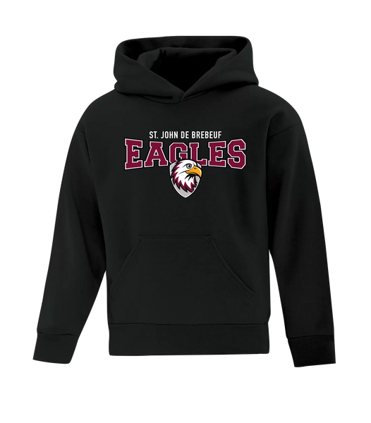 St. John de Brebeuf Youth Cotton Pull Over Hooded Sweatshirt with Printed Logo