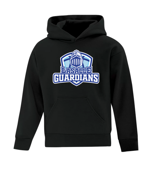 Lasalle Guardians Youth Cotton Pull Over Hooded Sweatshirt with Printed Logo