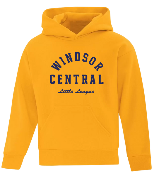 "Windsor Central Little League" Youth Cotton Pull Over Hooded Sweatshirt with Printed Logo