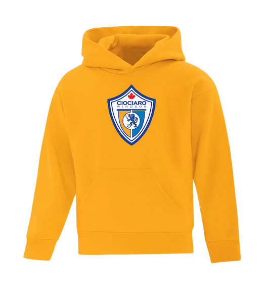 Ciociaro Soccer Crest Youth Cotton Pull Over Hooded Sweatshirt with Printed Logo