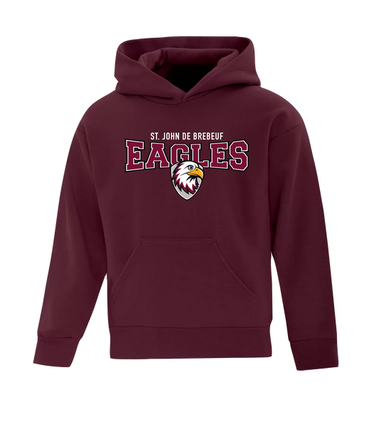 St. John de Brebeuf Youth Cotton Pull Over Hooded Sweatshirt with Printed Logo