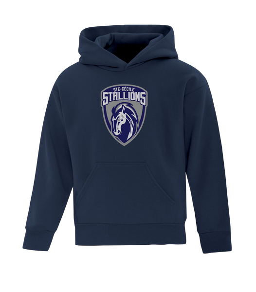 Ste. Cécile Stallions Youth Cotton Pull Over Hooded Sweatshirt with Printed Logo