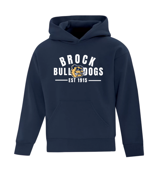 General Brock EST 1915 Youth Cotton Pull Over Hooded Sweatshirt with Printed Logo