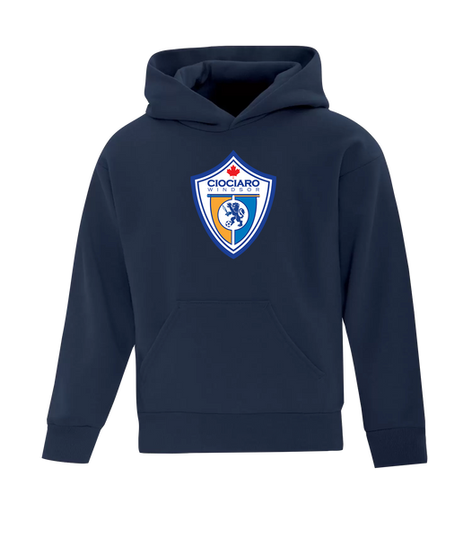 Ciociaro Soccer Crest Youth Cotton Pull Over Hooded Sweatshirt with Printed Logo