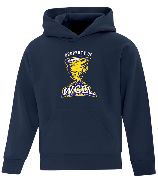 "Property of WCLL" Youth Cotton Pull Over Hooded Sweatshirt with Printed Logo