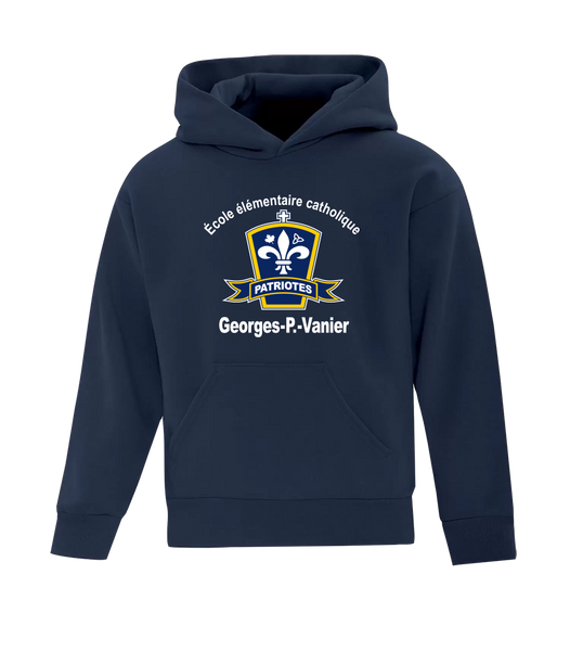 Georges-P.-Vanier Youth Cotton Pull Over Hooded Sweatshirt with Printed Logo