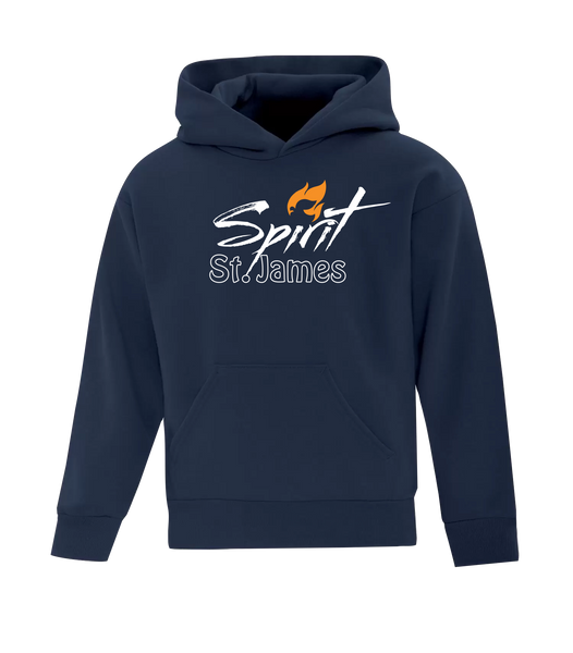 St. James Youth Cotton Pull Over Hooded Sweatshirt with Printed Logo