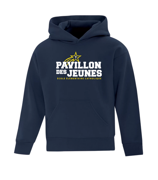 Pavillon Des Jeunes Youth Cotton Pull Over Hooded Sweatshirt with Printed Logo