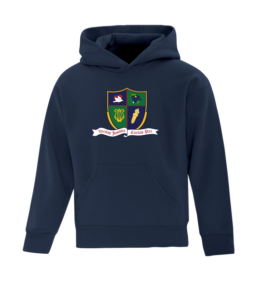 Ste. Cécile Youth Cotton Pull Over Hooded Sweatshirt with Printed Logo