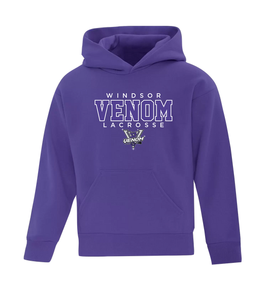 Windsor Venom Lacrosse Youth Cotton Pull Over Hooded Sweatshirt with Printed Logo