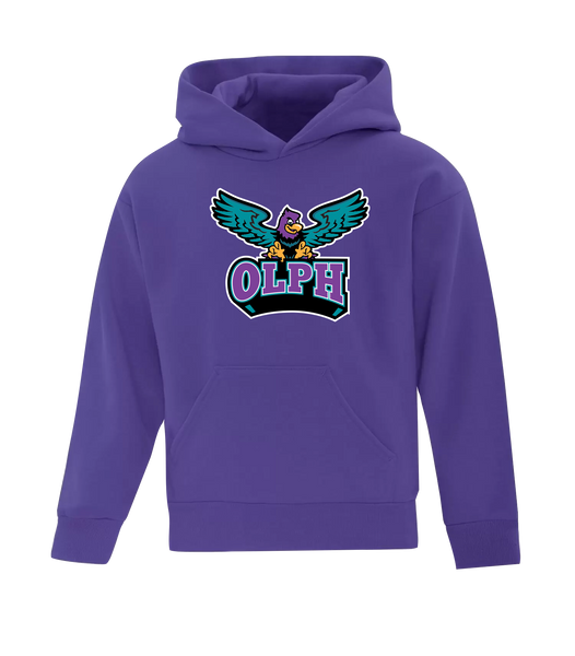 OLPH Youth Cotton Pull Over Hooded Sweatshirt with Printed Logo
