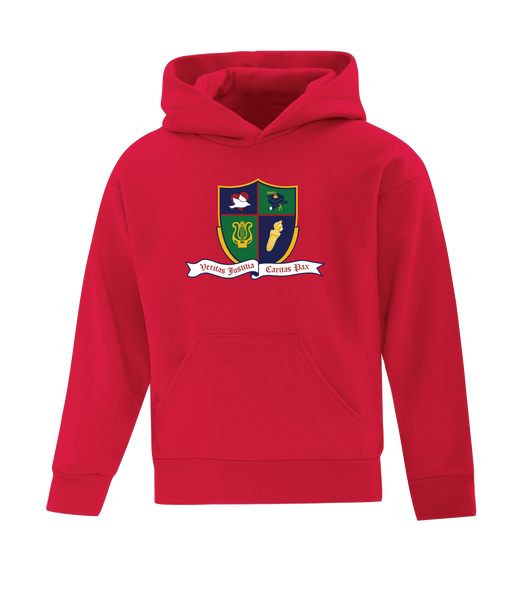 Ste. Cécile Youth Cotton Pull Over Hooded Sweatshirt with Printed Logo