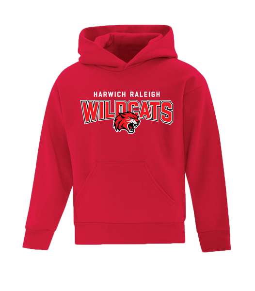Harwich Raleigh Youth Cotton Pull Over Hooded Sweatshirt with Printed Logo=