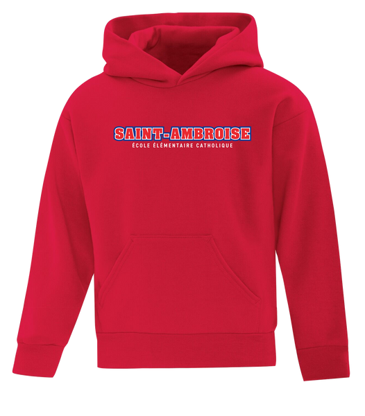 Saint Ambroise Youth Cotton Pull Over Hooded Sweatshirt with Printed Logo
