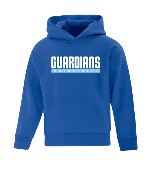 Guardians Basketball Block Letters Youth Cotton Pull Over Hooded Sweatshirt with Printed Logo