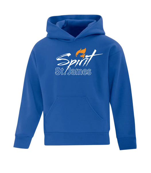 St. James Youth Cotton Pull Over Hooded Sweatshirt with Printed Logo