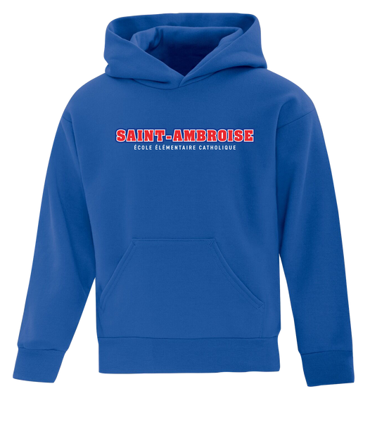 Saint Ambroise Youth Cotton Pull Over Hooded Sweatshirt with Printed Logo
