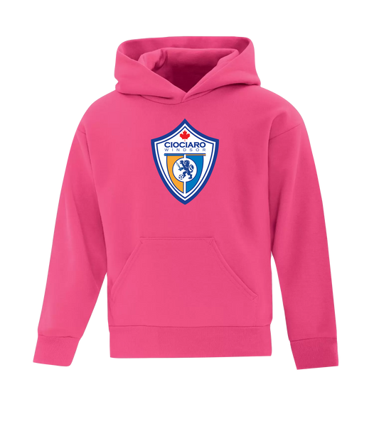 Ciociaro Soccer Crest Youth Cotton Pull Over Hooded Sweatshirt with Printed Logo