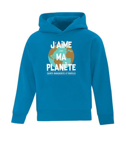 Dauphins "J'aime Ma Planète" Youth Cotton Hoodie with Printed Logo
