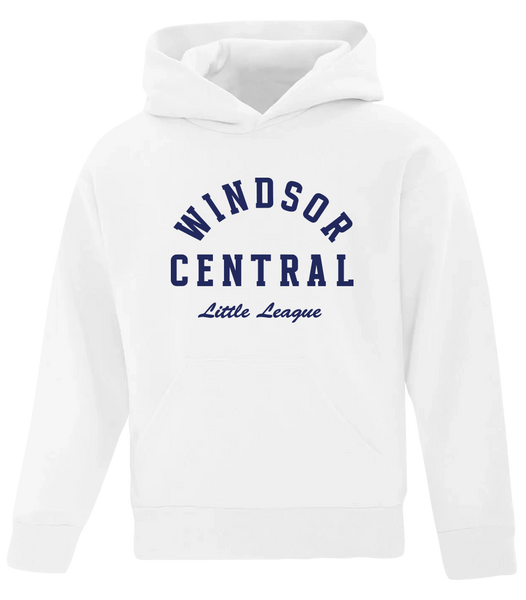 "Windsor Central Little League" Youth Cotton Pull Over Hooded Sweatshirt with Printed Logo