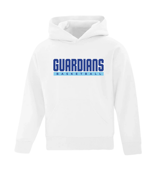 Guardians Basketball Block Letters Youth Cotton Pull Over Hooded Sweatshirt with Printed Logo