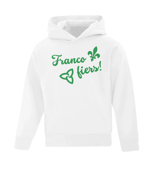 "Franco Fiers Script" Youth Cotton Pull Over Hooded Sweatshirt with Printed Logo
