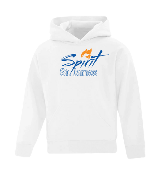 St. James Youth Cotton Pull Over Hooded Sweatshirt with Printed Logo