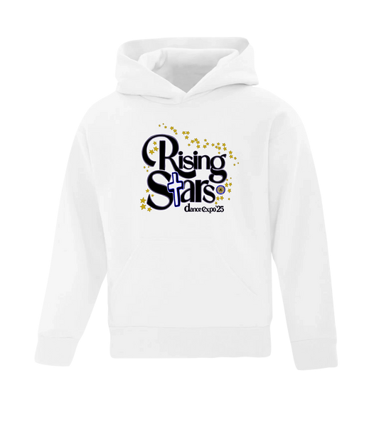 Rising Stars Dance Expo 2025 Youth Cotton Pull Over Hooded Sweatshirt with Printed Logo