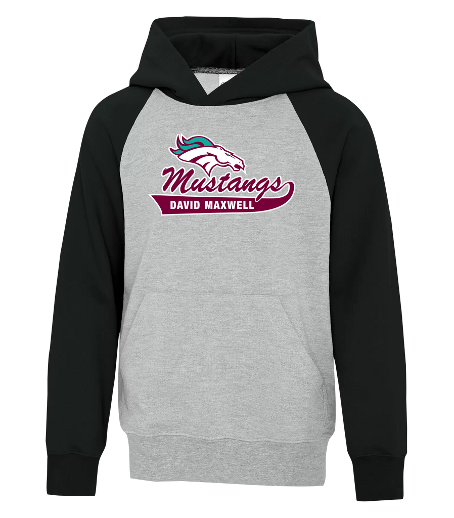 Mustangs Youth Fleece Two Tone Hoodie with Printed Logo