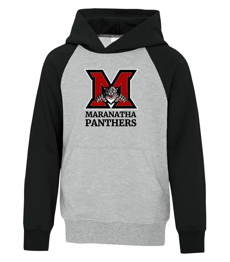Maranatha Panthers Youth Fleece Two Tone Hoodie with Printed Logo