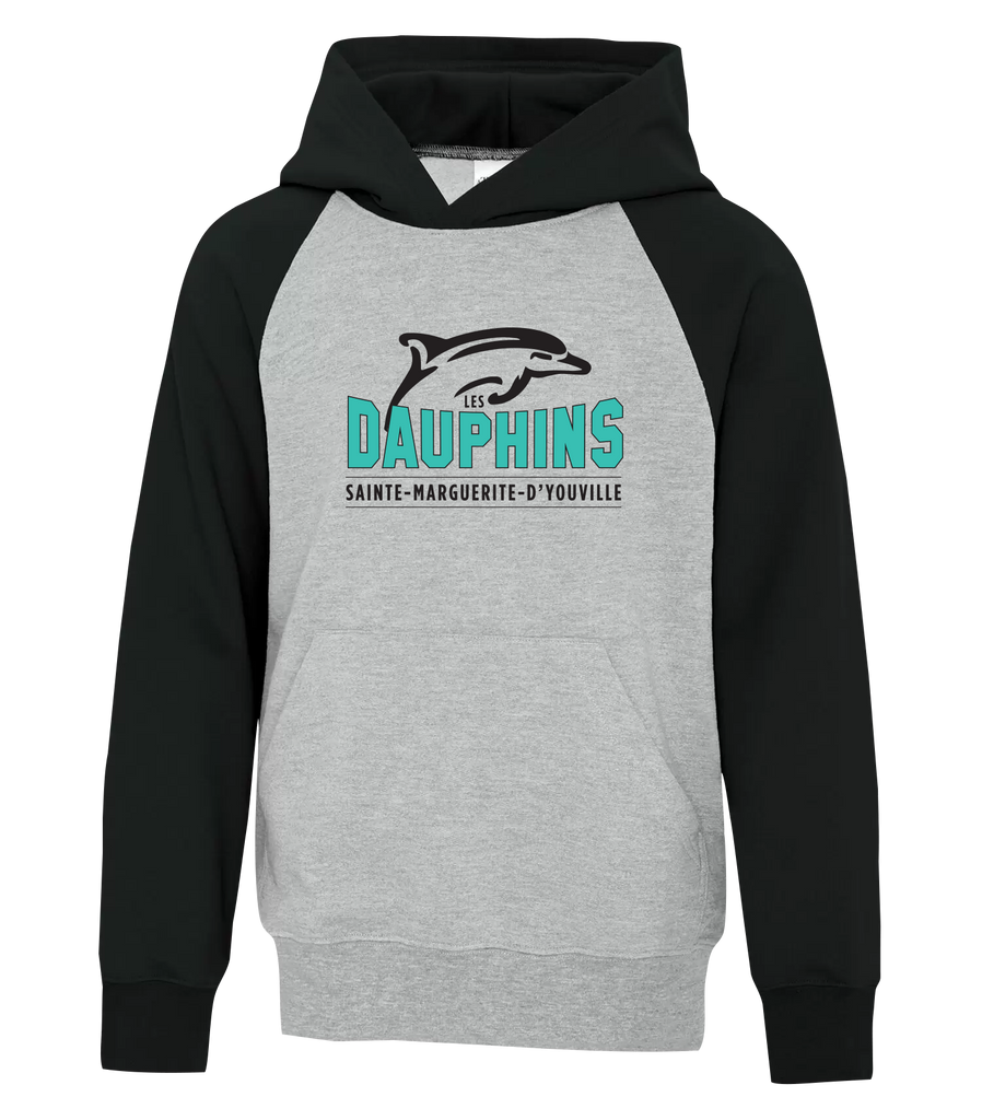 Dauphins Youth Two Toned Hoodie with Printed Logo