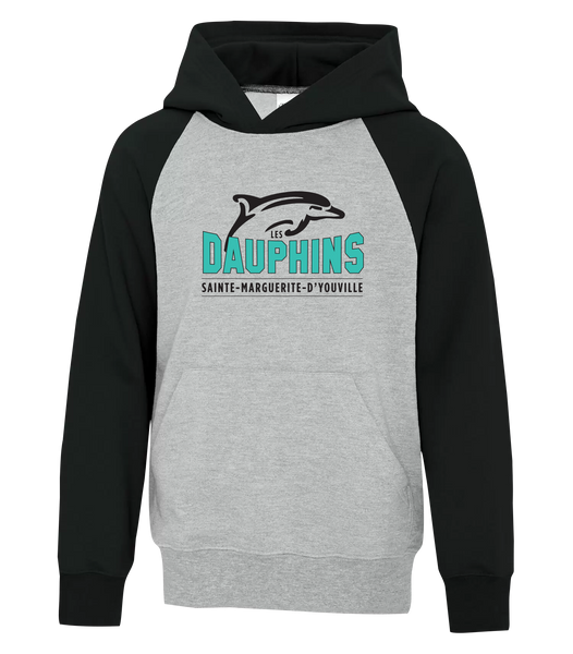 Dauphins Youth Two Toned Hoodie with Printed Logo