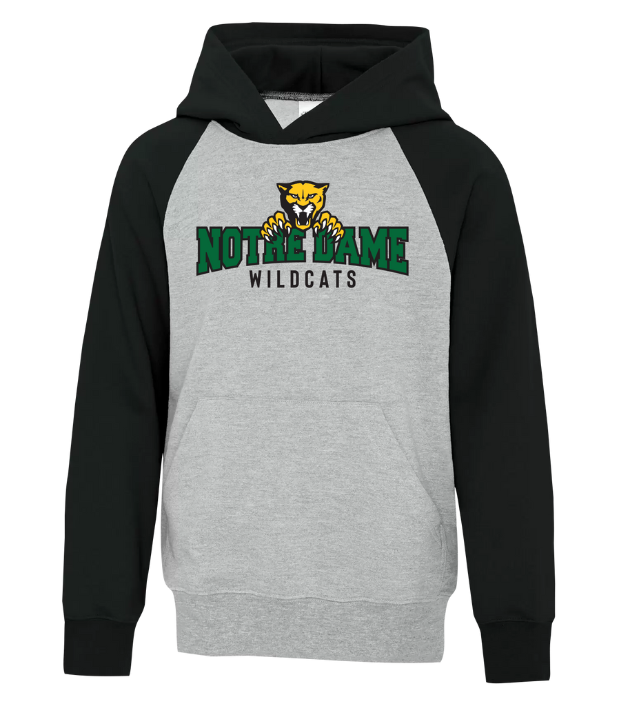 Wildcats Fleece Two Tone Hoodie with Printed Logo YOUTH