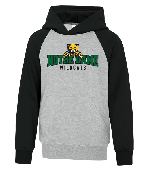 Wildcats Fleece Two Tone Hoodie with Printed Logo YOUTH