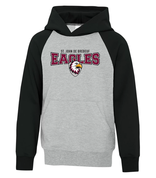 St. John de Brebeuf Youth Fleece Two Tone Hoodie with Printed Logo