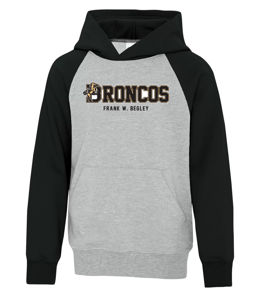 Frank W. Begley Youth Fleece Two Tone Hoodie with Printed Logo