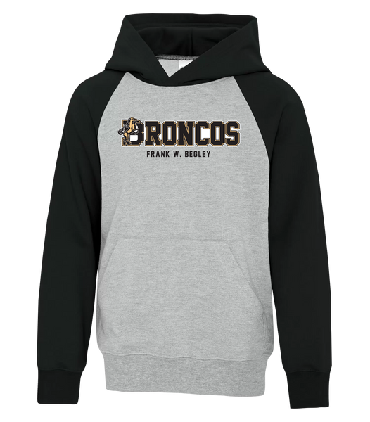 Frank W. Begley Youth Fleece Two Tone Hoodie with Printed Logo