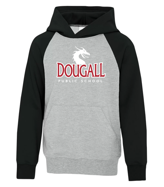 Dougall Youth Fleece Two Tone Hoodie with Printed Logo
