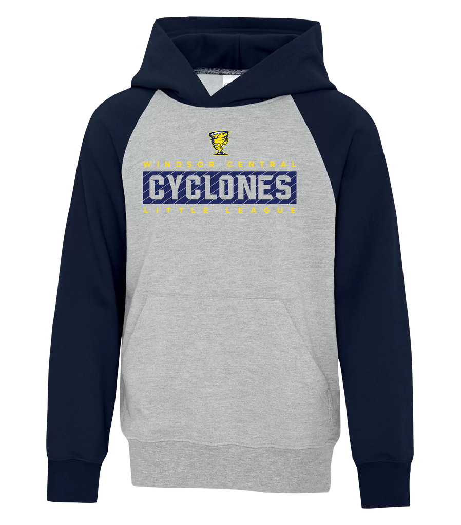 Cyclones Youth Fleece Two Tone Hoodie with Printed Logo