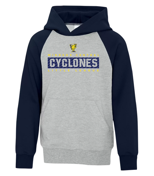 Cyclones Youth Fleece Two Tone Hoodie with Printed Logo