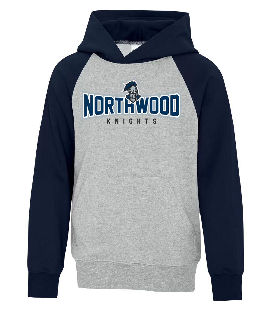 Northwood Knights Youth Fleece Two Tone Hoodie with Printed Logo