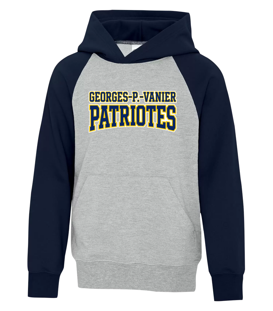 Georges-P.-Vanier Patriotes Youth Fleece Two Tone Hoodie with Printed Logo