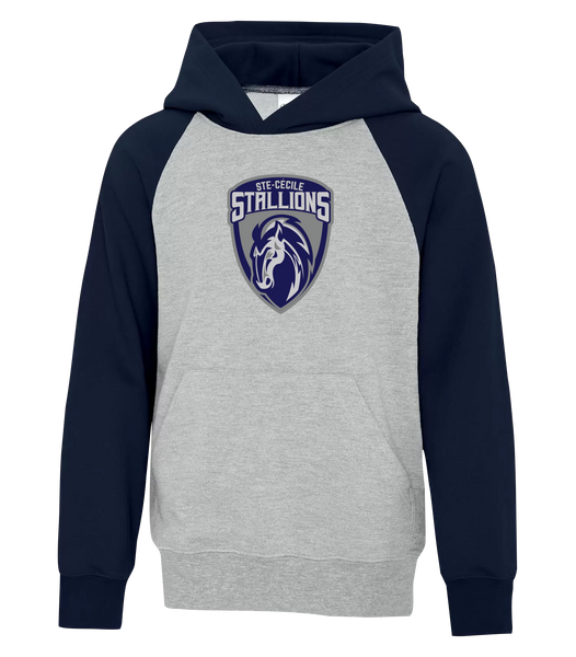 Ste. Cécile Stallions Youth Fleece Two Tone Hoodie with Printed Logo